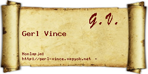 Gerl Vince névjegykártya